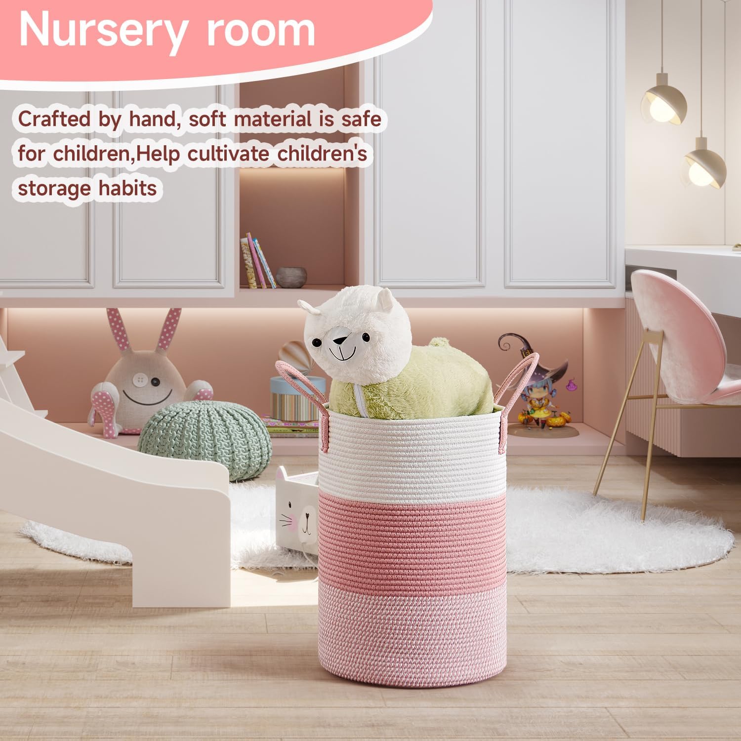 Thumbnail 2 de CLHMILY&Z 100L Round Cotton Rope Laundry Basket