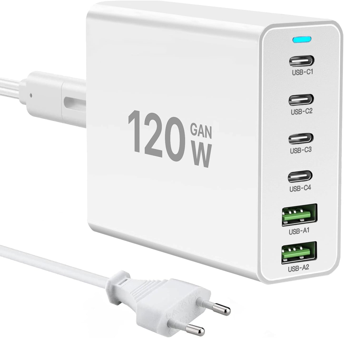 Detalle de USB C Ladegerät 120W 6-Port GaN PD 3.0