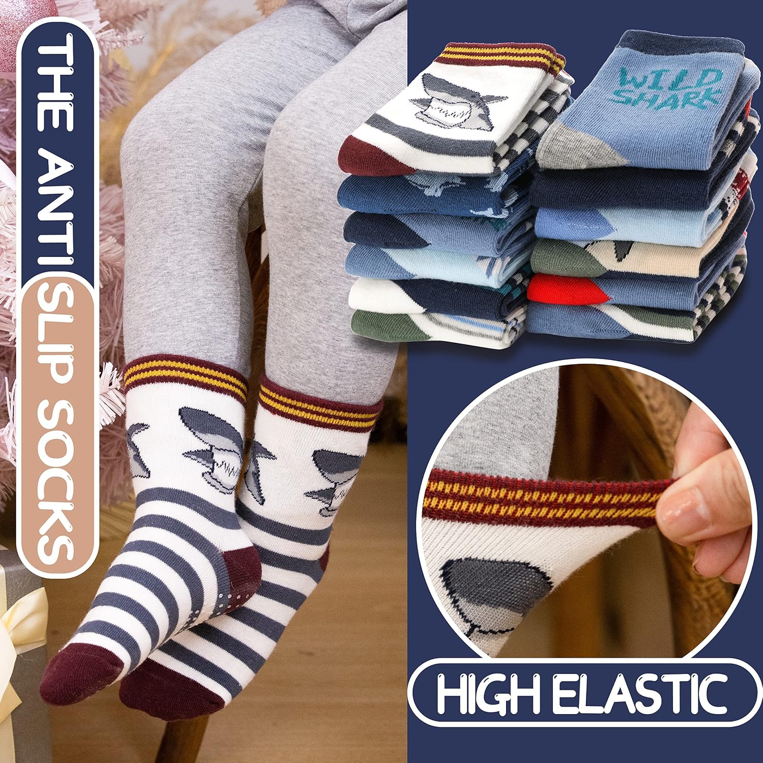 Thumbnail 1 de ANTSANG Stoppersocken für Kinder Anti Rutsch