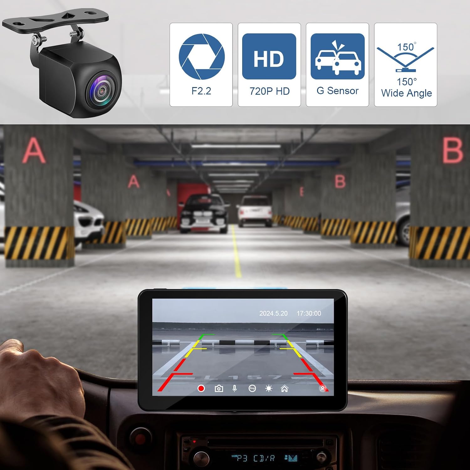 Thumbnail 4 de Aonerex 7-inch wireless Apple CarPlay & Android Auto screen with back camera support