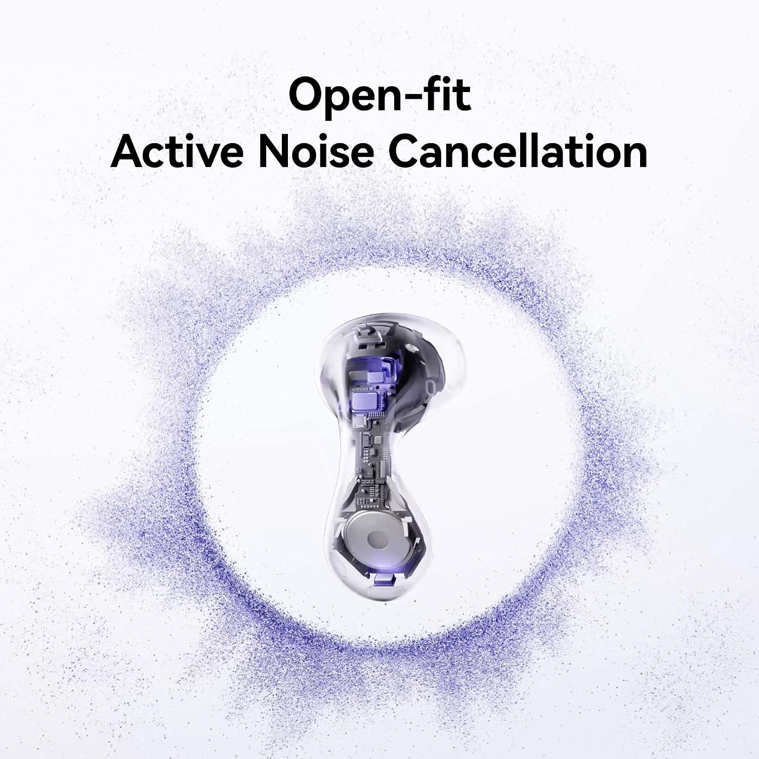Detalle 2 de HUAWEI FreeBuds 6 Wireless Earbuds (Purple) with open-fit ANC and dual-driver true sound