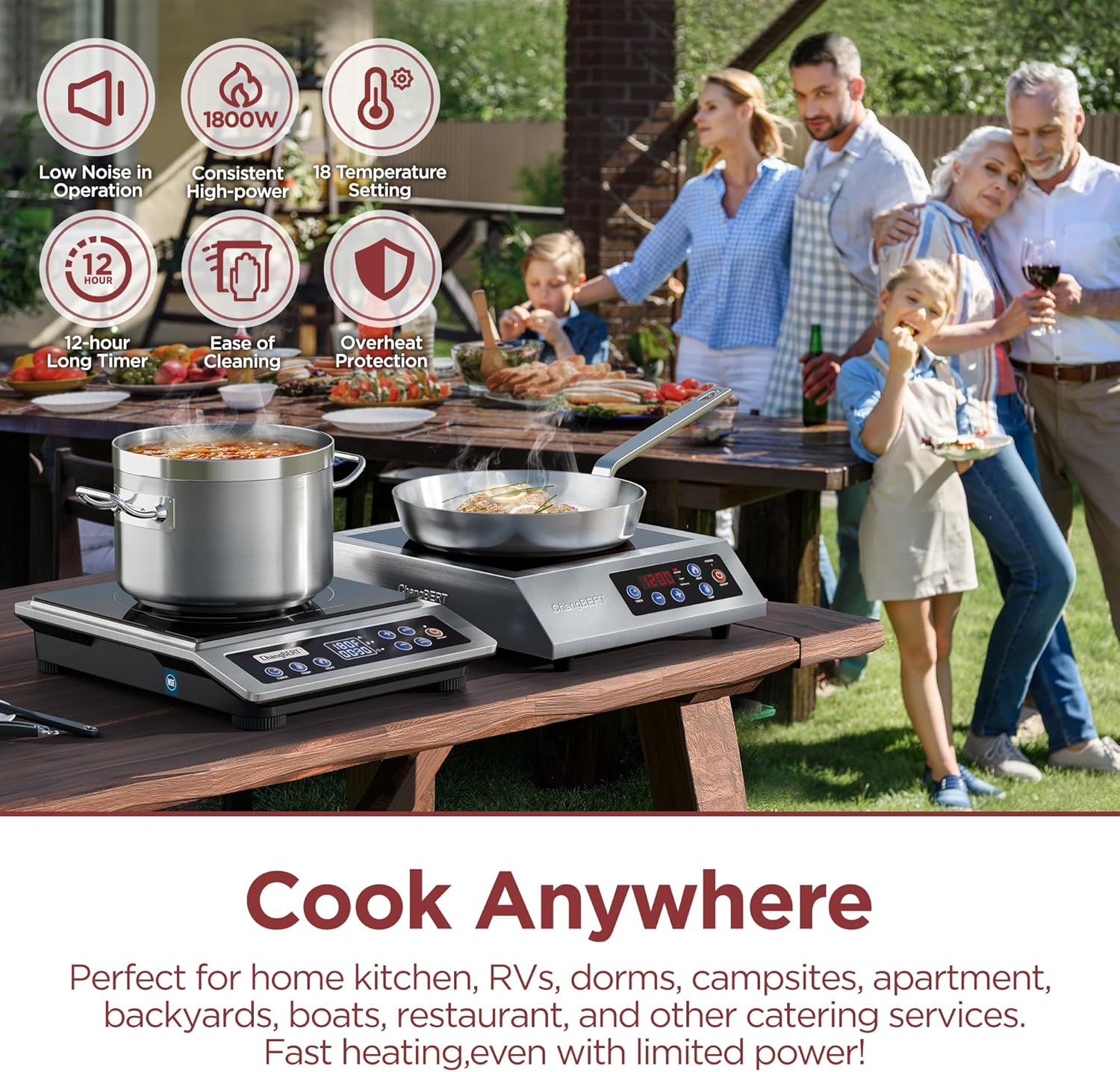 Thumbnail 2 de ChangBERT Portable Induction Cooktop 1800W