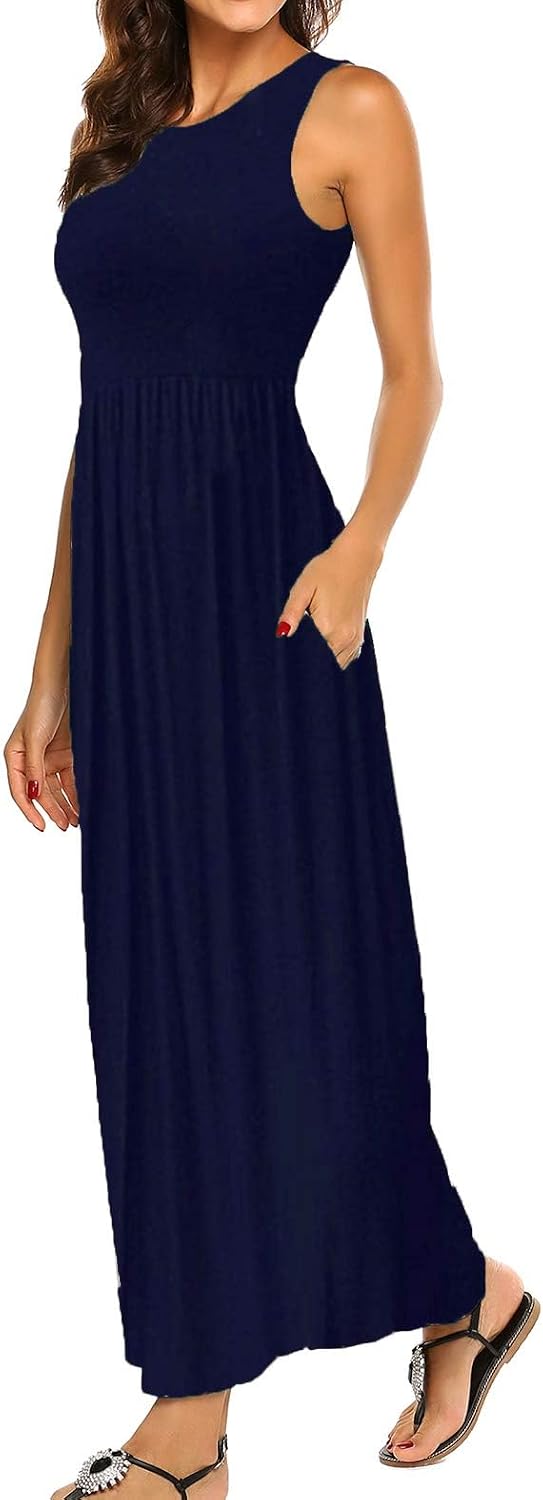 Thumbnail 6 de BDTECAOR Maxikleid Damen Sommer Boho – Strandkleid mit elastischer Taille und Taschen