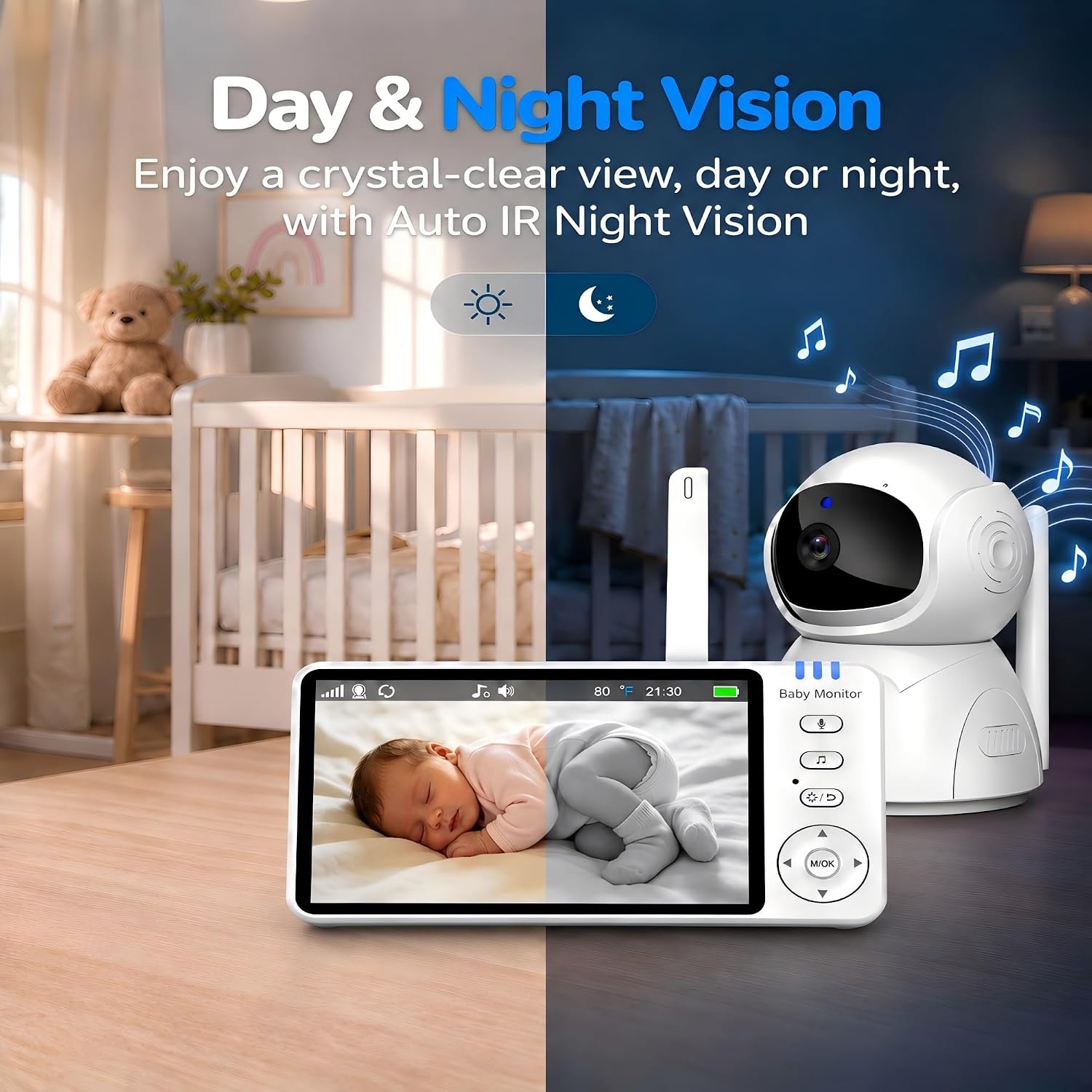Detalle 1 de AnKeKe Baby Monitor with 5-Inch Screen