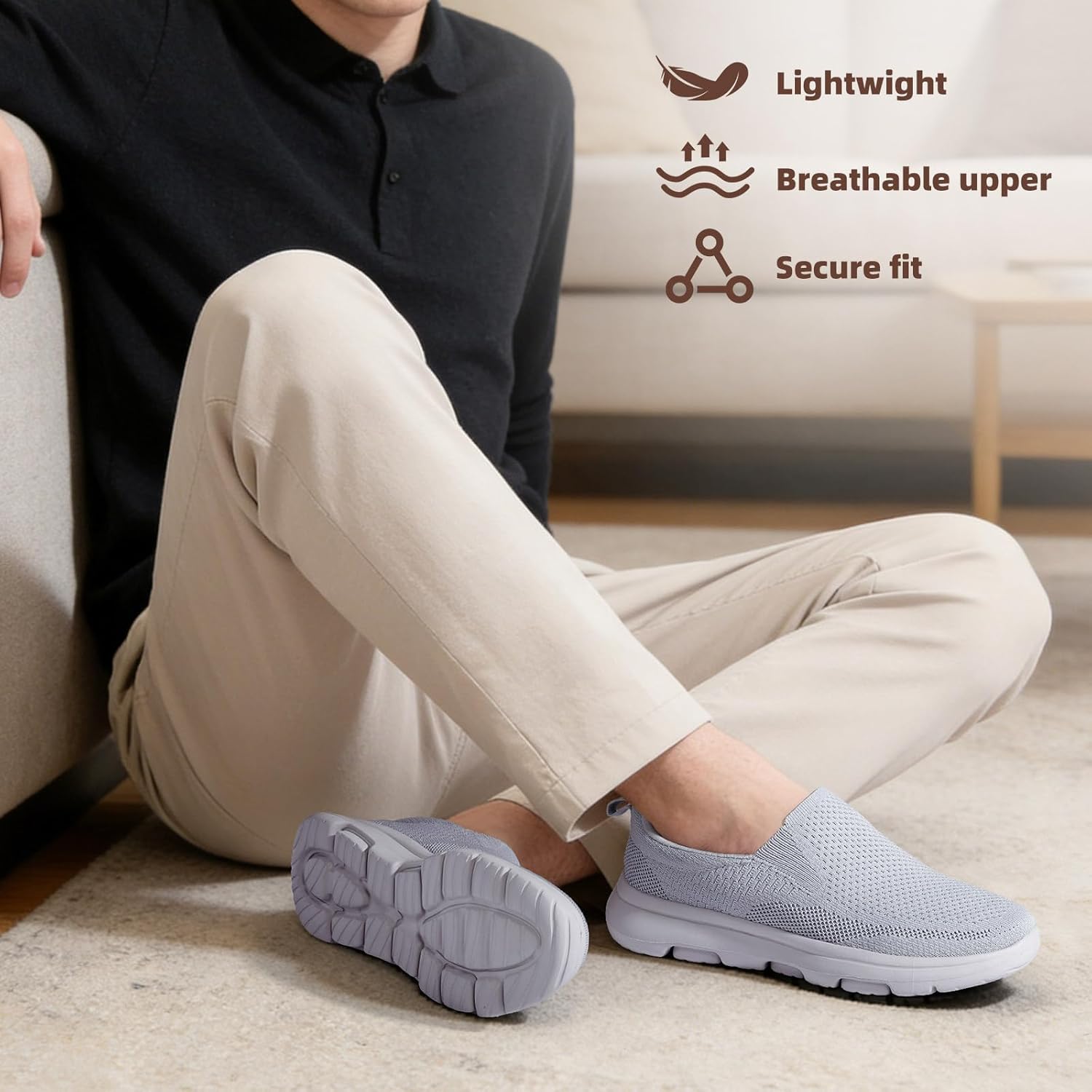 Thumbnail 3 de TIOSEBON Men's Slip On Loafer Shoes — Comfortable Mesh Casual Walking Sneakers