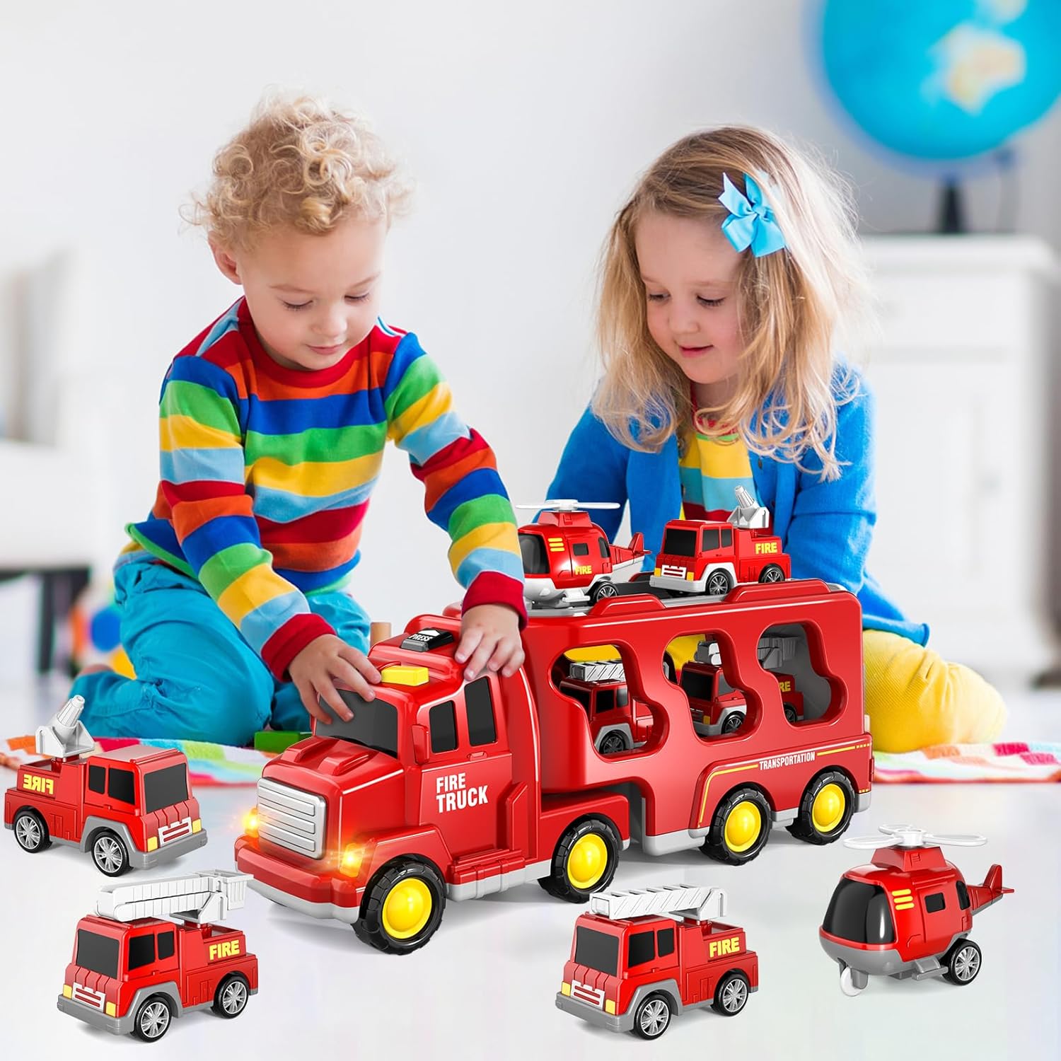 Detalle 2 de BLmukce Todder Fire Engine 5-in-1 Trucks