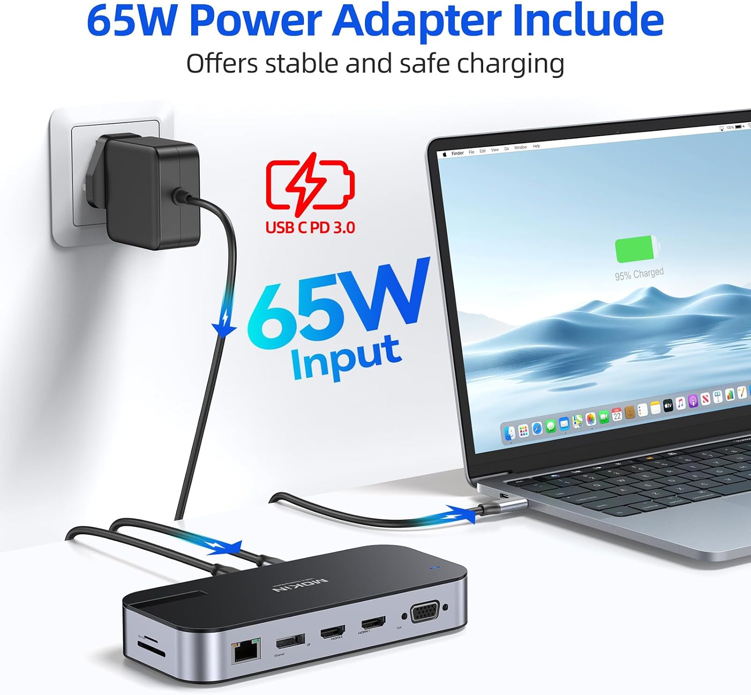 Detalle de MOKiN USB C Docking Station 65W