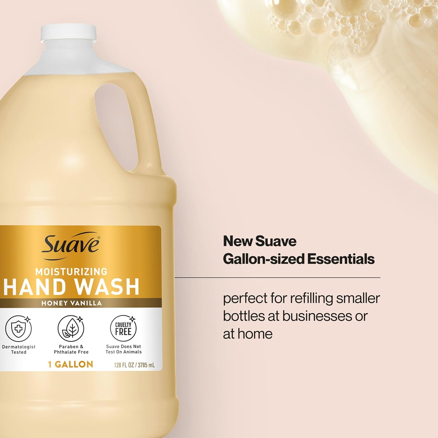 Detalle 1 de Suave Moisturizing Honey & Vanilla Hand Wash, 1 Gallon, with Essential Oils