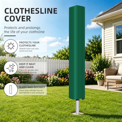 Thumbnail 7 de Lumora Rotary Washing Line Cover 420D Heavy Duty Waterproof (168x16x16cm) in Green