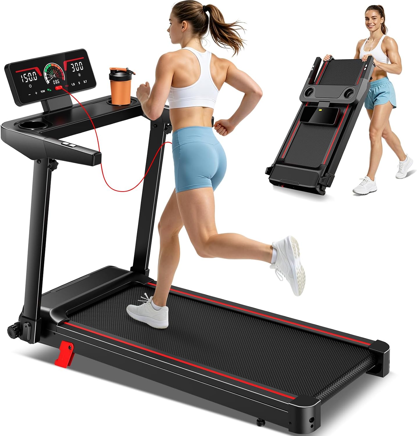 Detalle de ApexionGear XYGC-107b Folding Treadmill with 10% Incline, 3.5 HP Motor