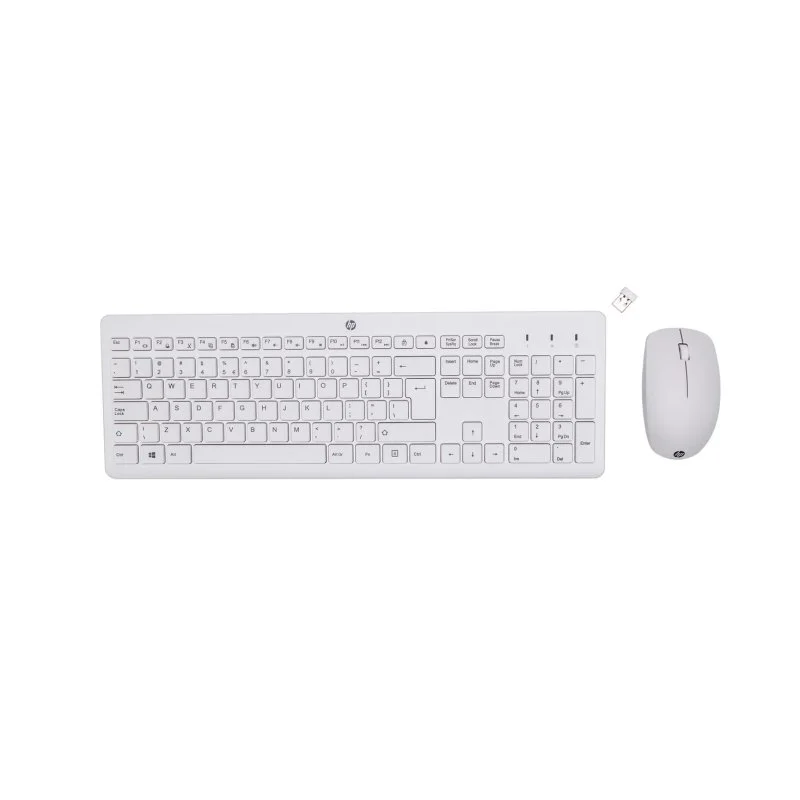 Detalle de HP Combo 230: teclado de membrana inalámbrico 2,4 GHz con ratón (layout ES, blanco)