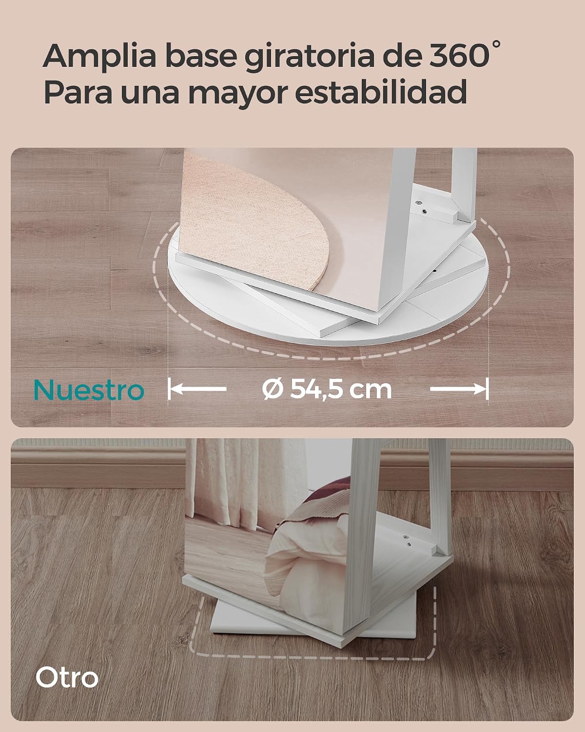Detalle 2 de SONGMICS Joyero espejo con LEDs 6