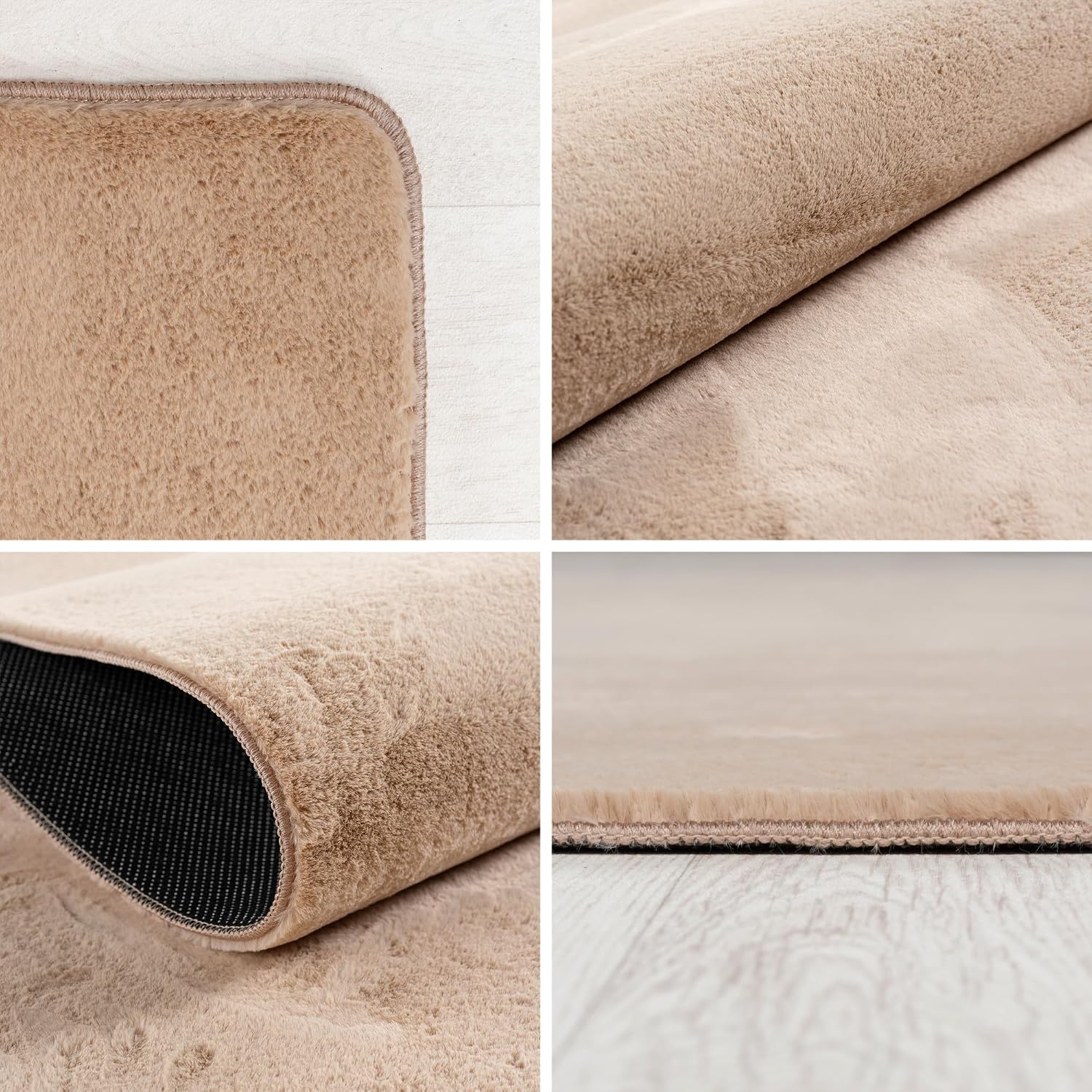 Thumbnail 1 de SIMPEX Alfombra Redonda Beige 200 cm | Suave, Antideslizante y Lavable