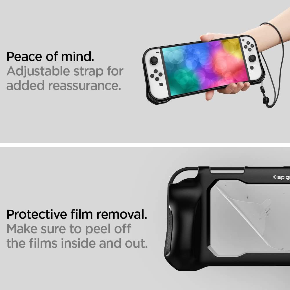Detalle 2 de Spigen Rugged Armor custodia rigida da viaggio per Nintendo Switch OLED (HEG-001) – Nero