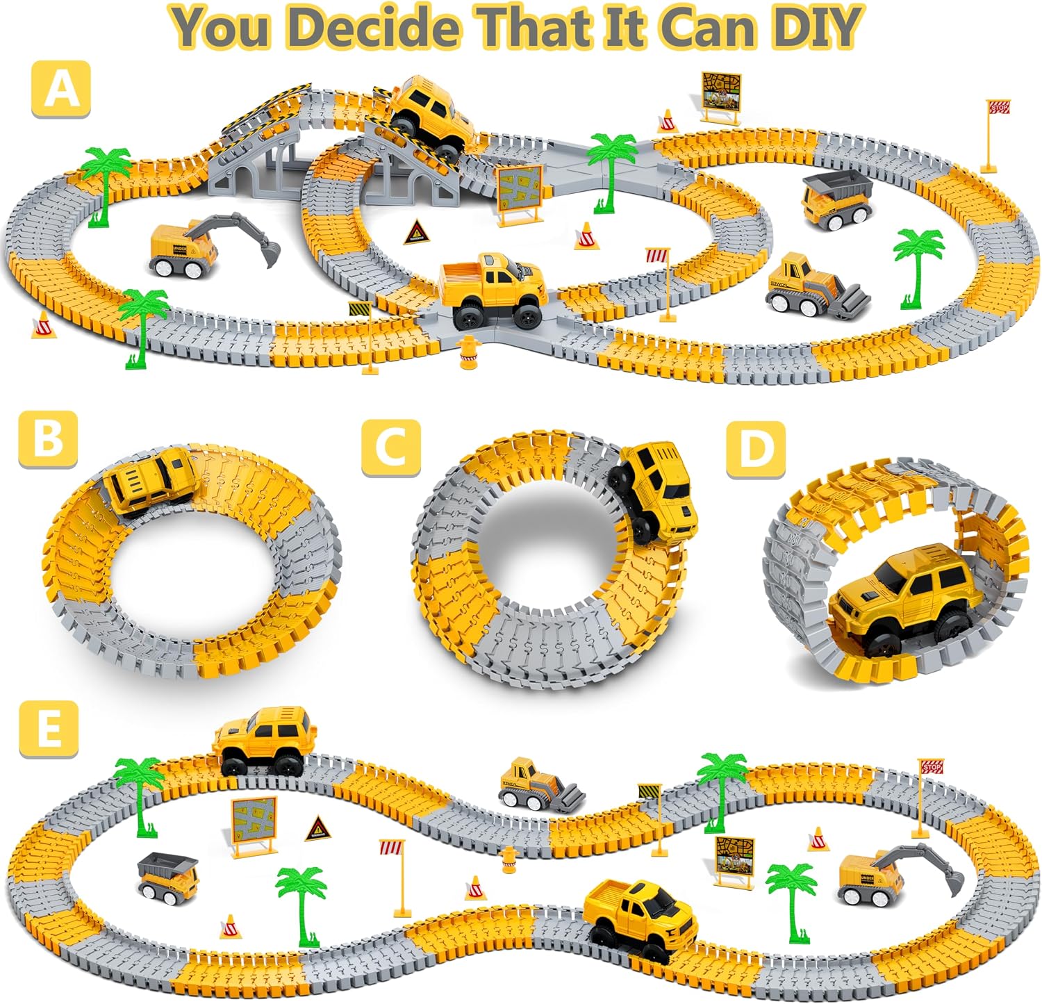 Detalle 2 de 253 PCS Construction Race Tracks Toy Set