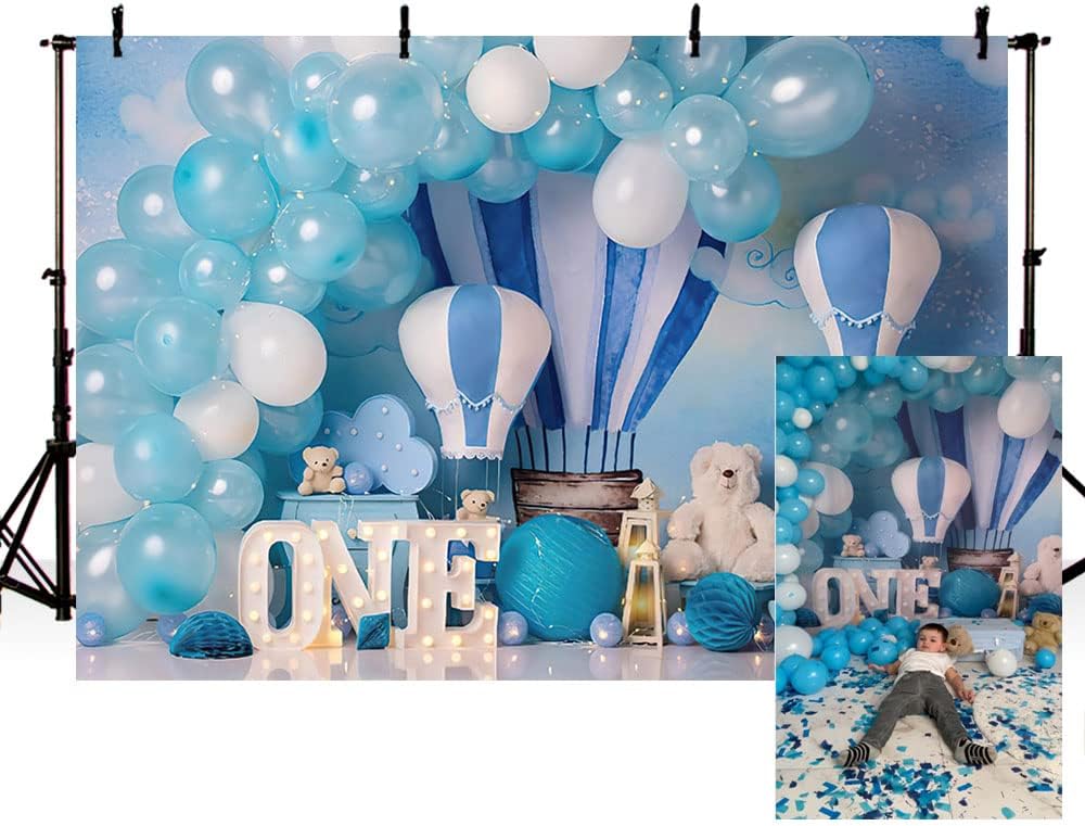 MEHOFOND 10x7ft Blue Boy Photography Backdrop