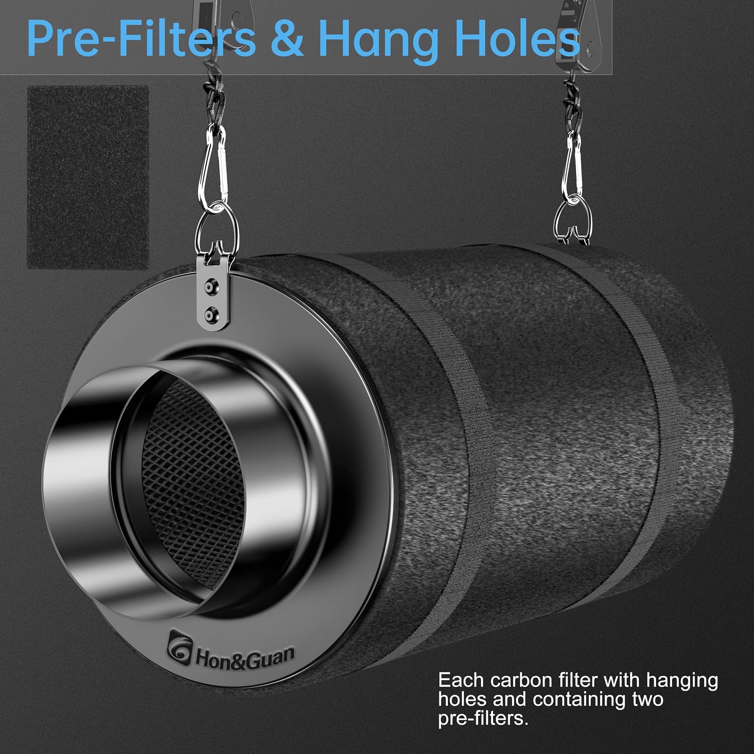 Thumbnail 6 de Hon&Guan Aktivkohlefilter 100mm mit Leichtem Carbon – 200mm Lang, 38mm Kohlebett
