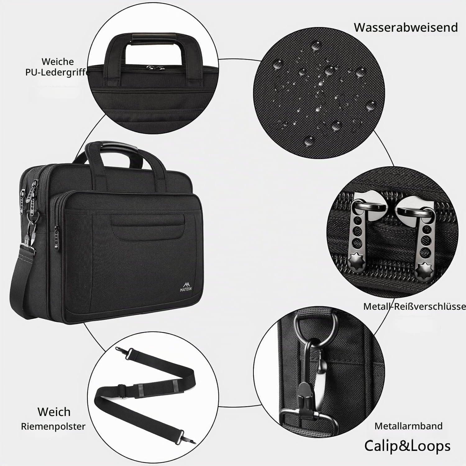 Detalle 2 de MATEIN Laptoptasche 17,3 Zoll wasserdicht
