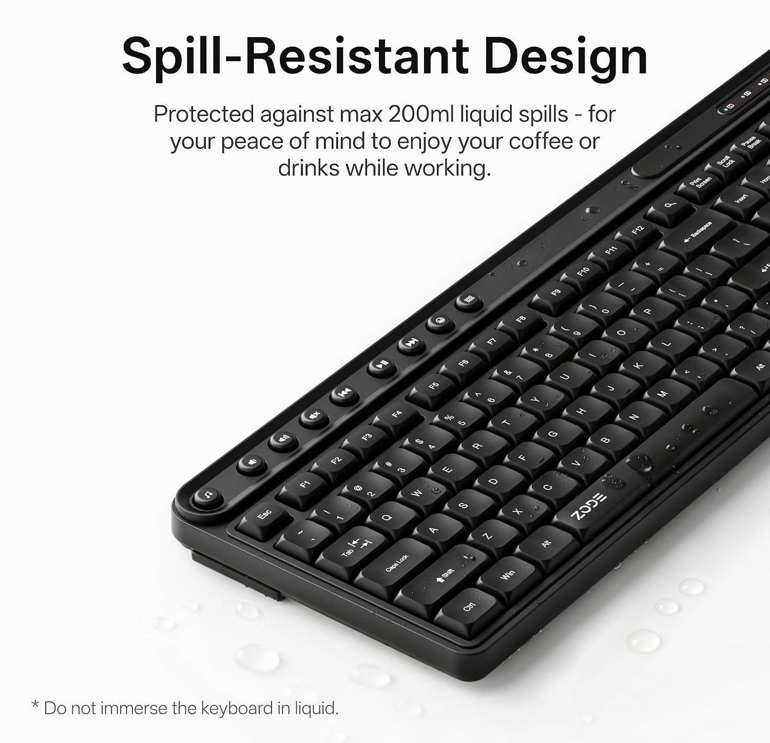 Detalle de ZODE KM270S Wireless Keyboard and Mouse Combo, 118-Key Quiet QWERTY