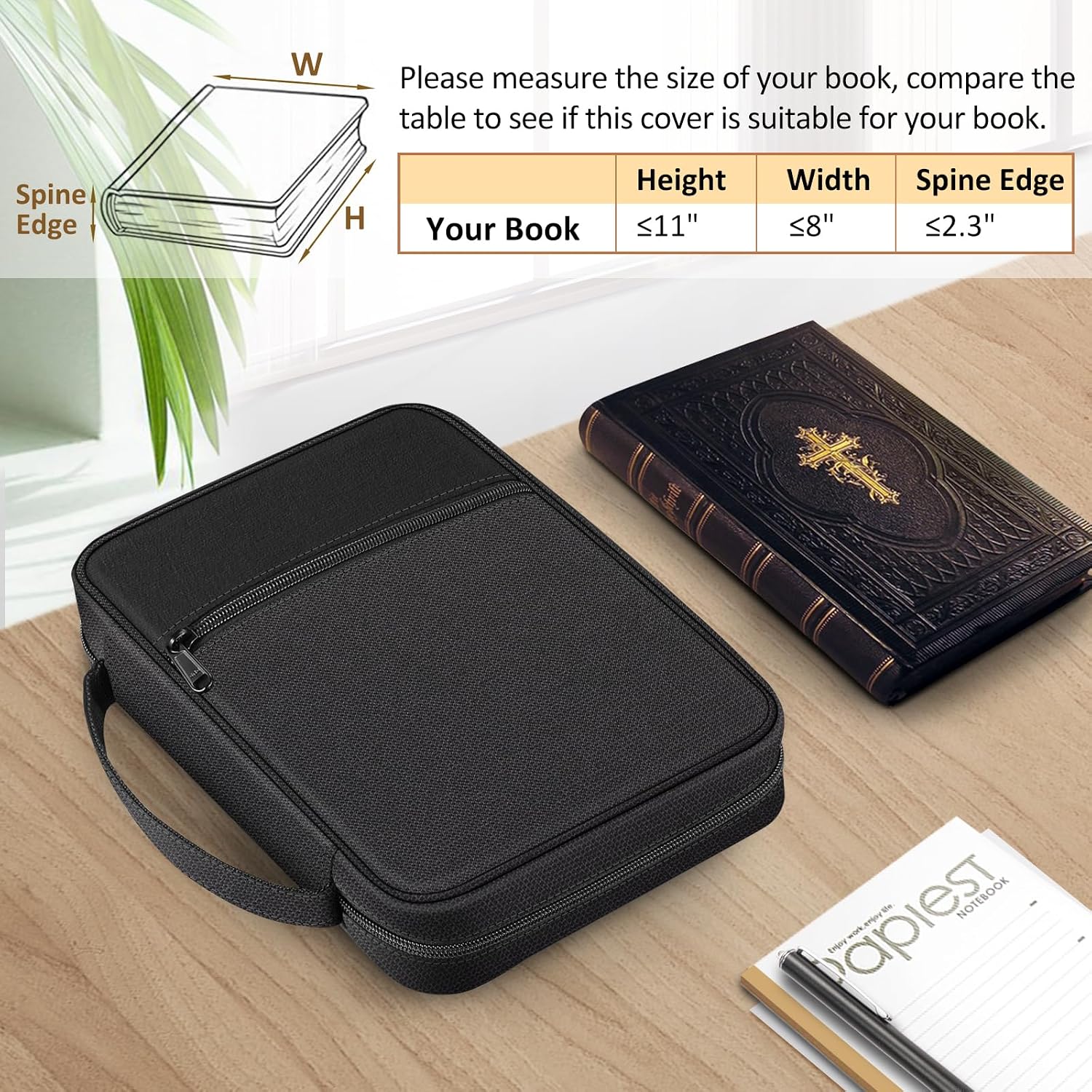 Thumbnail 1 de FINPAC Bible Cover Carrying Case, Midnight Polyester with Handle and Pockets
