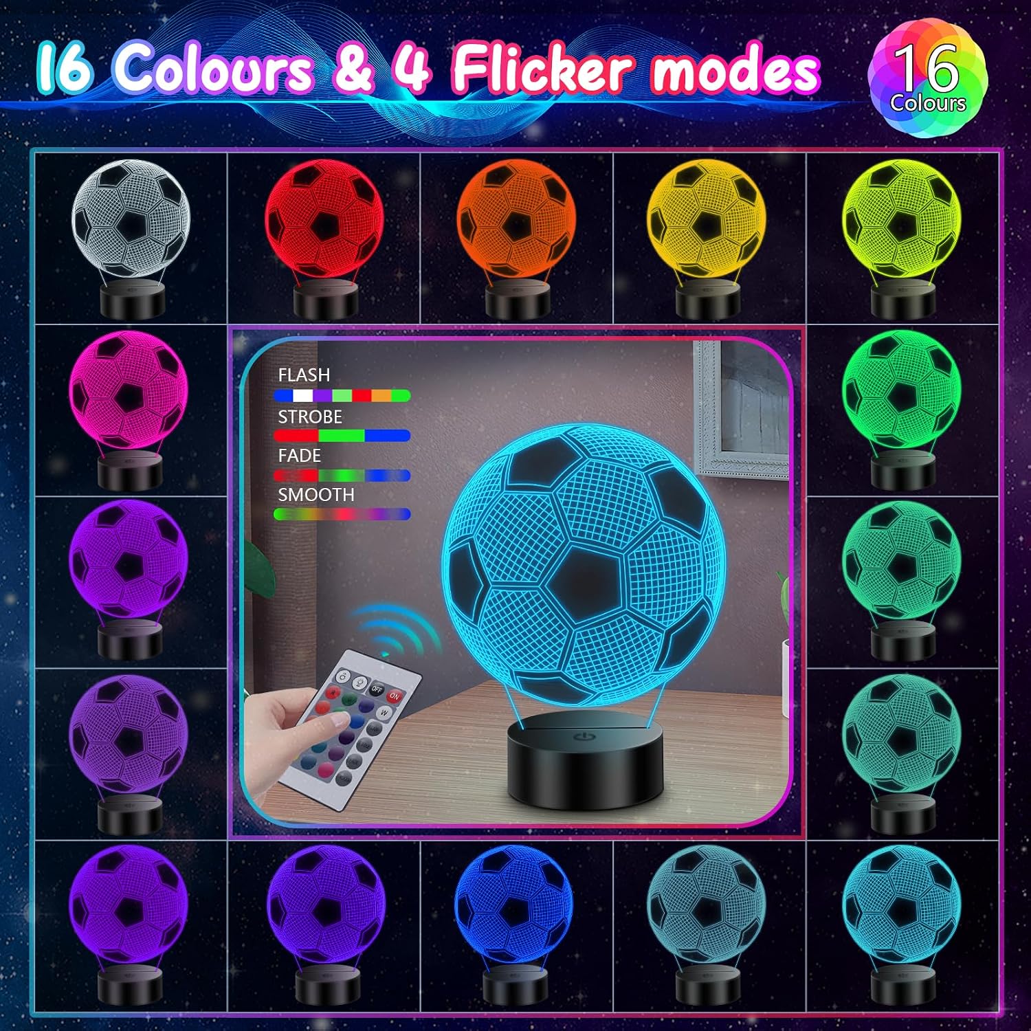 Thumbnail 3 de Polemera Football Lamp for Kids