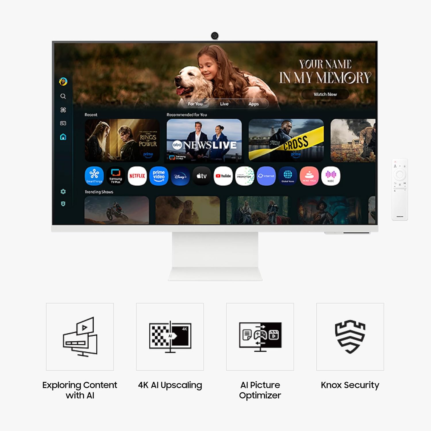 Detalle de Samsung 32” Smart Monitor M8 (M80F) 4K UHD with Vision AI (LS32FM803UNXZA)
