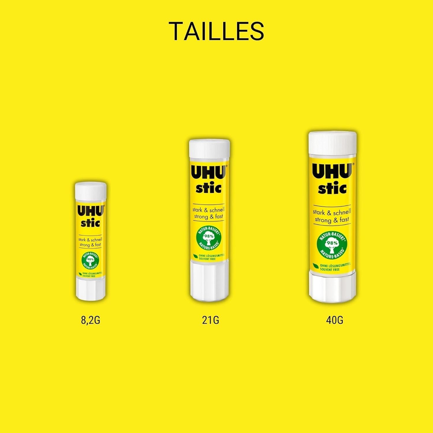 Detalle de UHU Stic - Bâton de Colle Sans Solvants, Lot de 6 + 2 Sticks ReNature – 8,2 g chacun