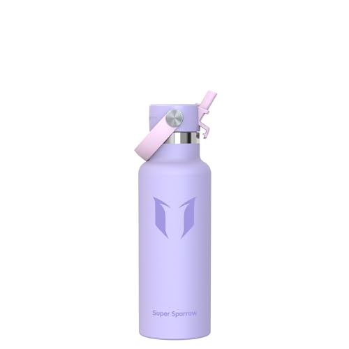 Detalle de Super Sparrow Sparrow Trinkflasche Kinder 500ml – Edelstahl mit Strohhalm, isoliert