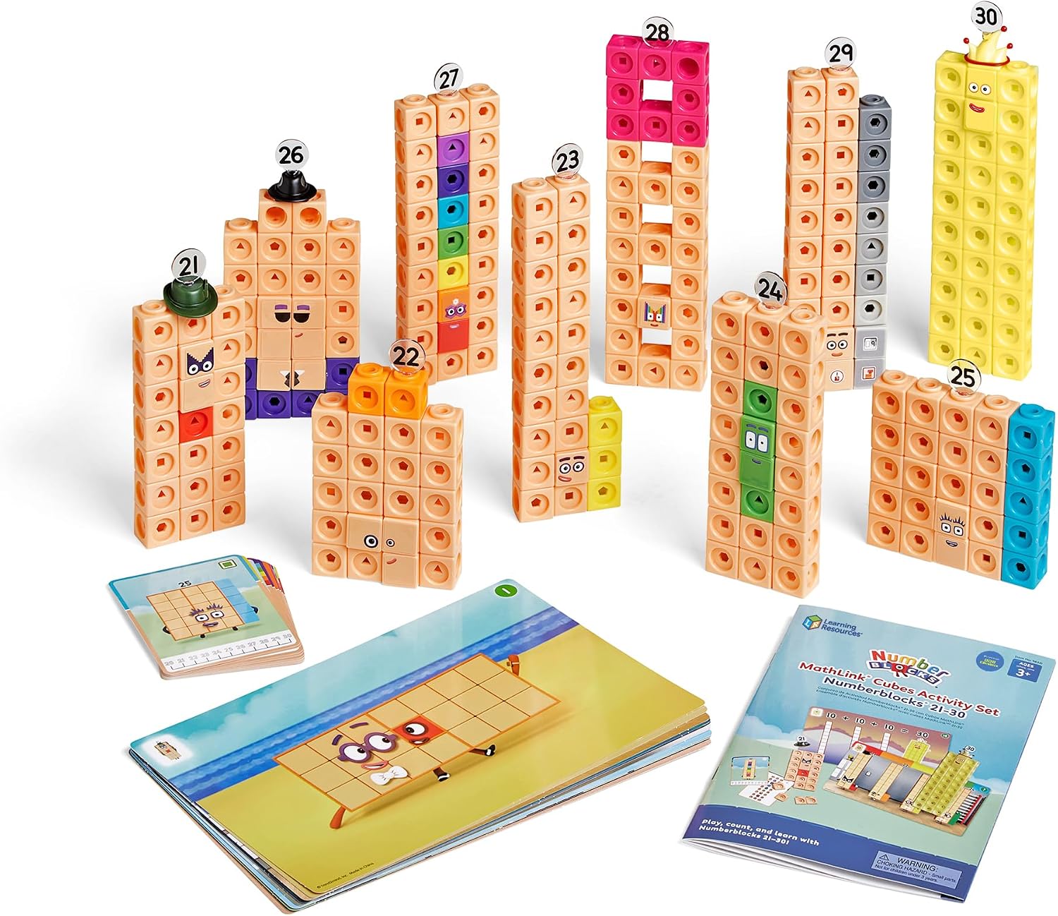 Detalle 2 de Learning Resources MathLink Cubes Numberblocks 21–30 set