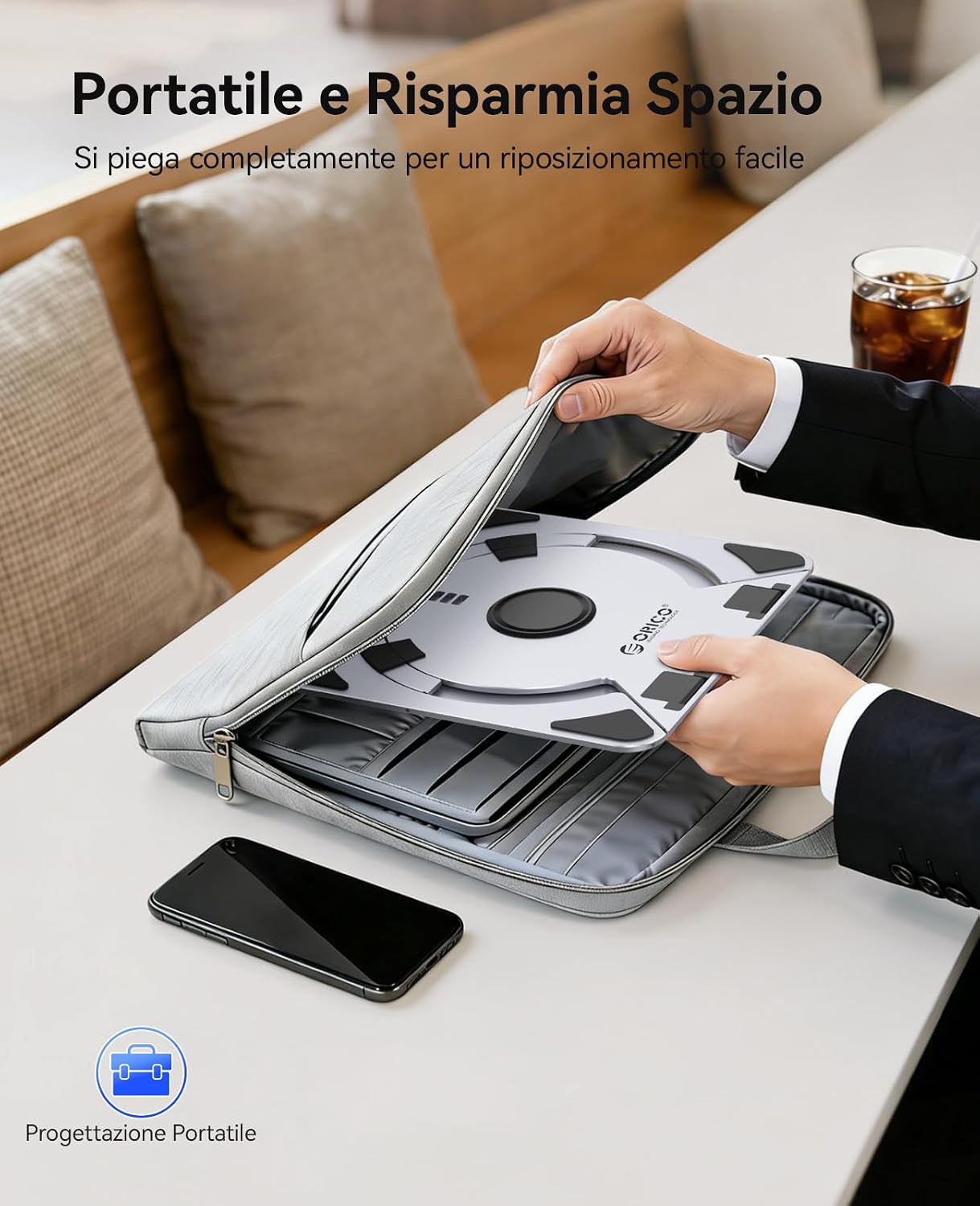 Thumbnail 6 de ORICO Supporto PC Portatile NS1 regolabile e ventilato con base girevole 360° (10–17")