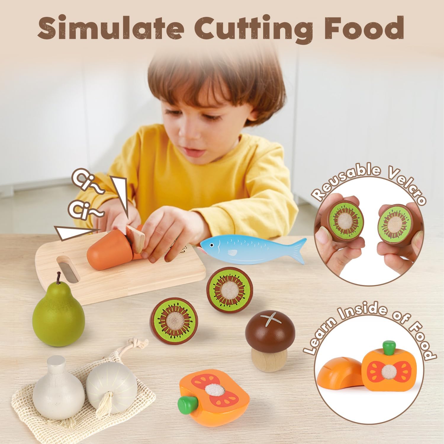 Thumbnail 2 de Lehoo Castle Wooden Play Food 3+