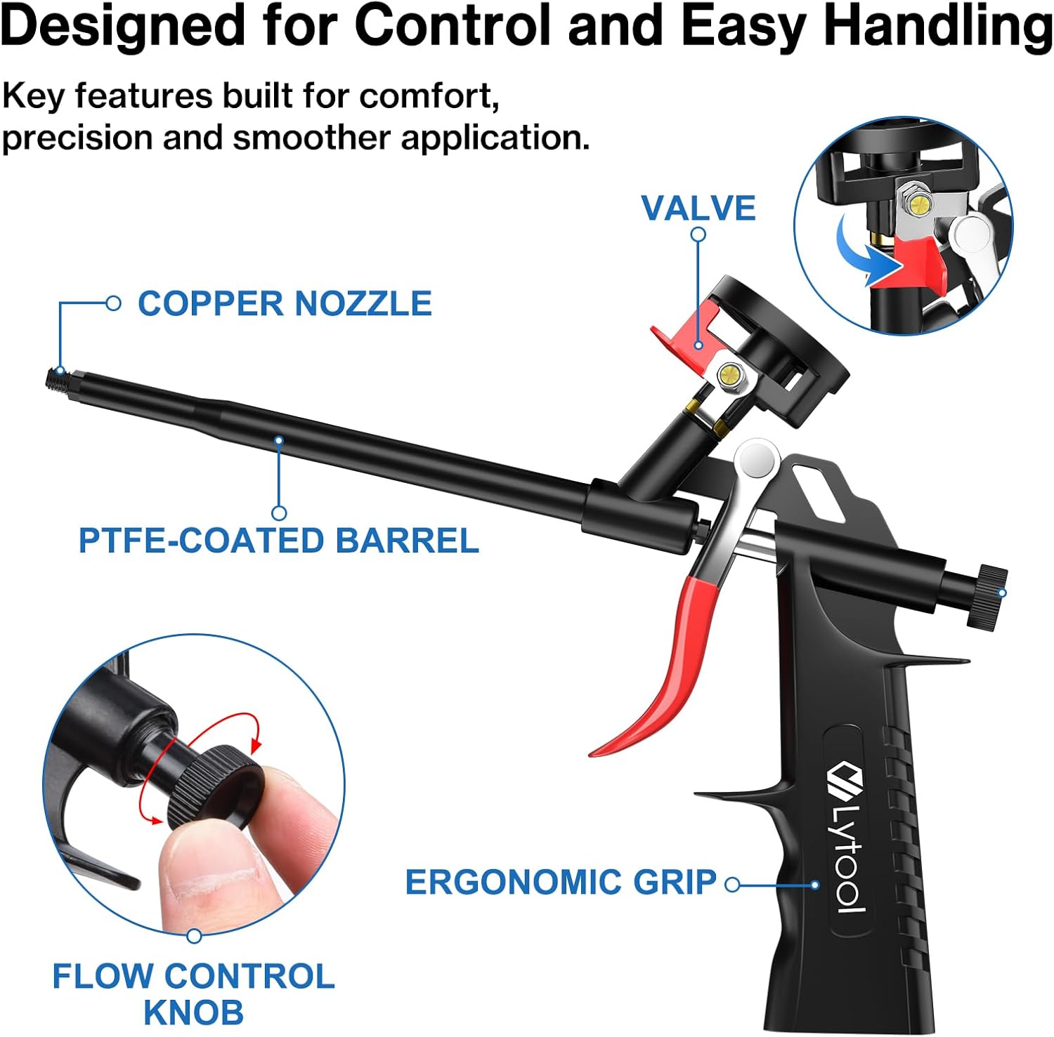 Thumbnail 6 de 2 Pièces Lytool Pistolet-Mousse Polyurethane Professionnel – Pack comprenant deux pistolets et accessoires