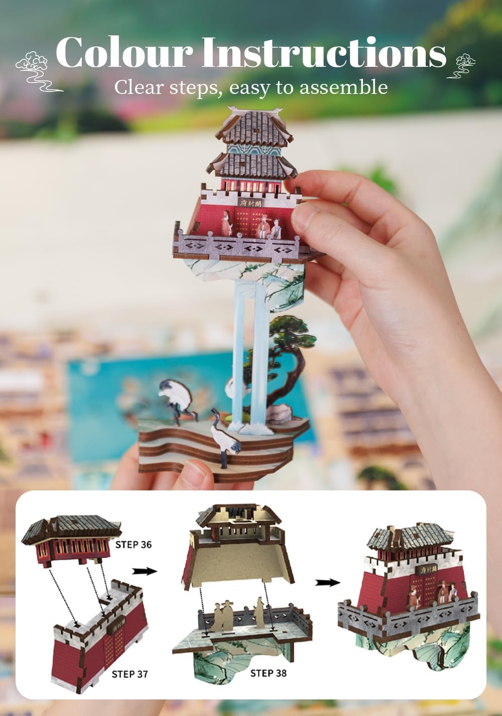 Thumbnail 2 de CUTEBEE DIY Book Nook Kit – Maison de poupées en bois avec lumière LED (Su Dongpo's Life)