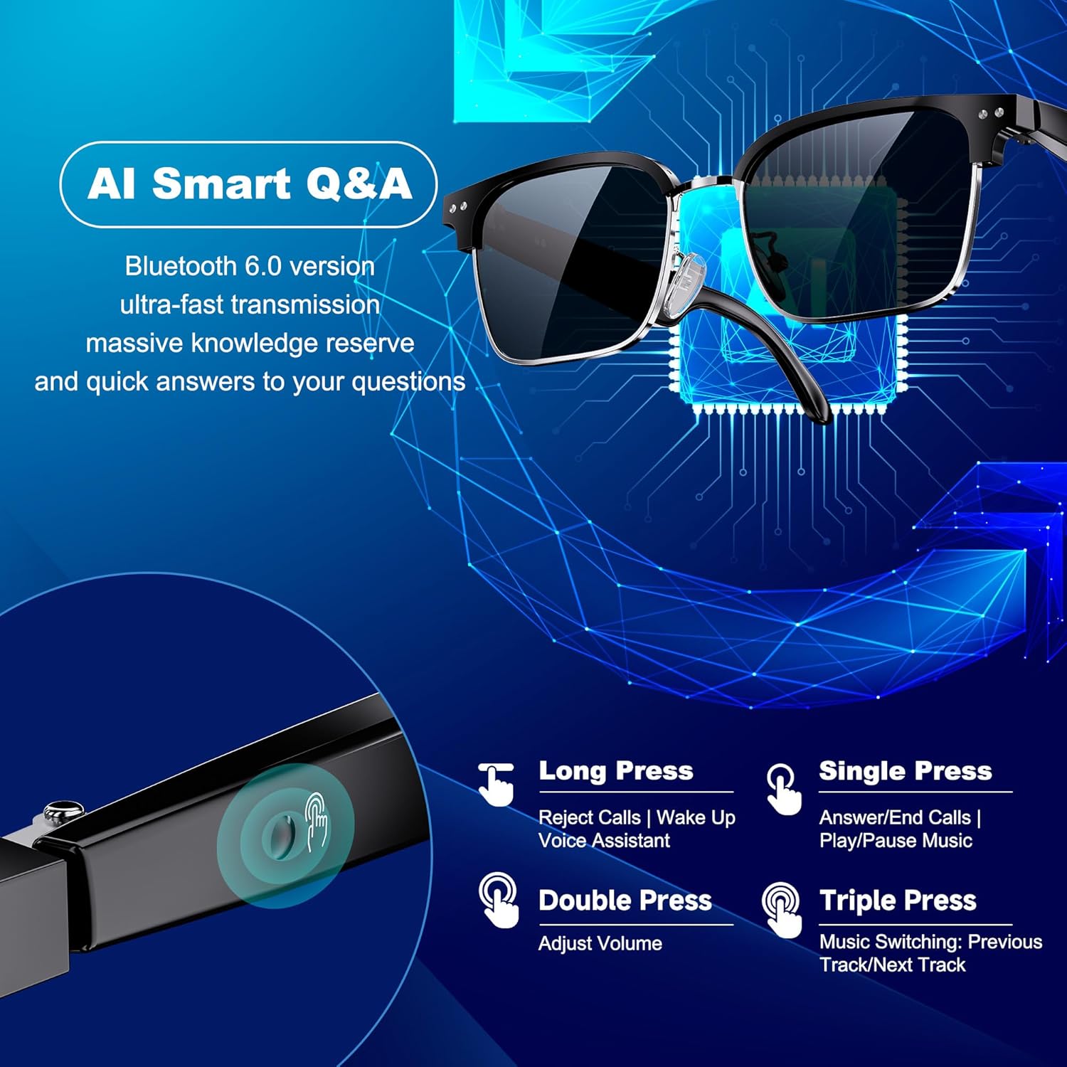 Thumbnail 4 de ONKELYIM Bluetooth Audio Smart Glasses 33 g