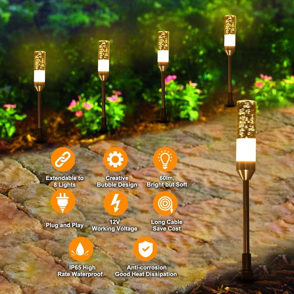 Thumbnail 3 de ECOWHO 6er Set Warmweiß LED Gartenbeleuchtung mit Erdspieß IP65 – wetterfeste Gartenstrahler, Erweiterbar