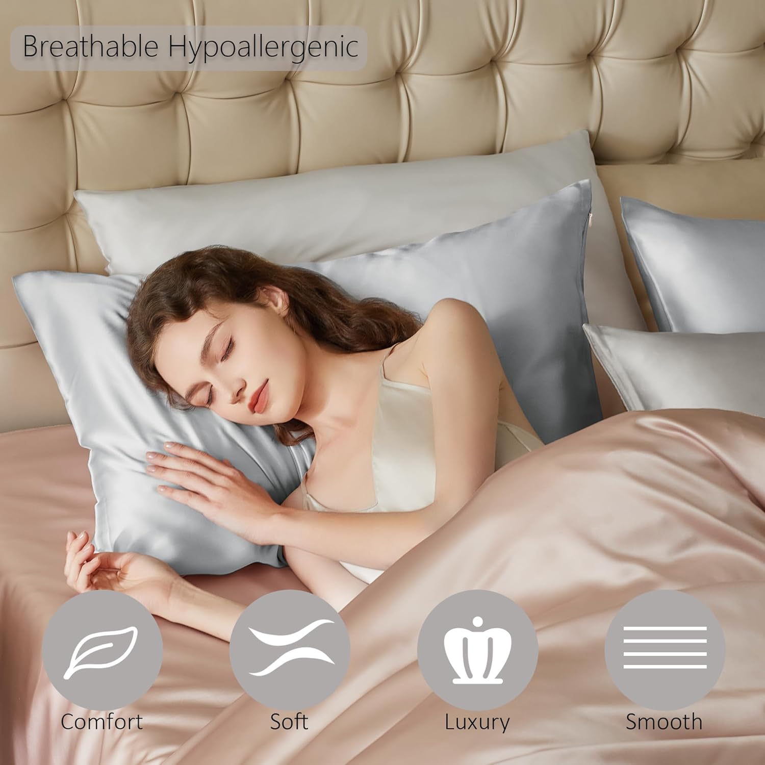 Thumbnail 2 de Townssilk Funda de Almohada de Seda Doble Cara 50x50cm