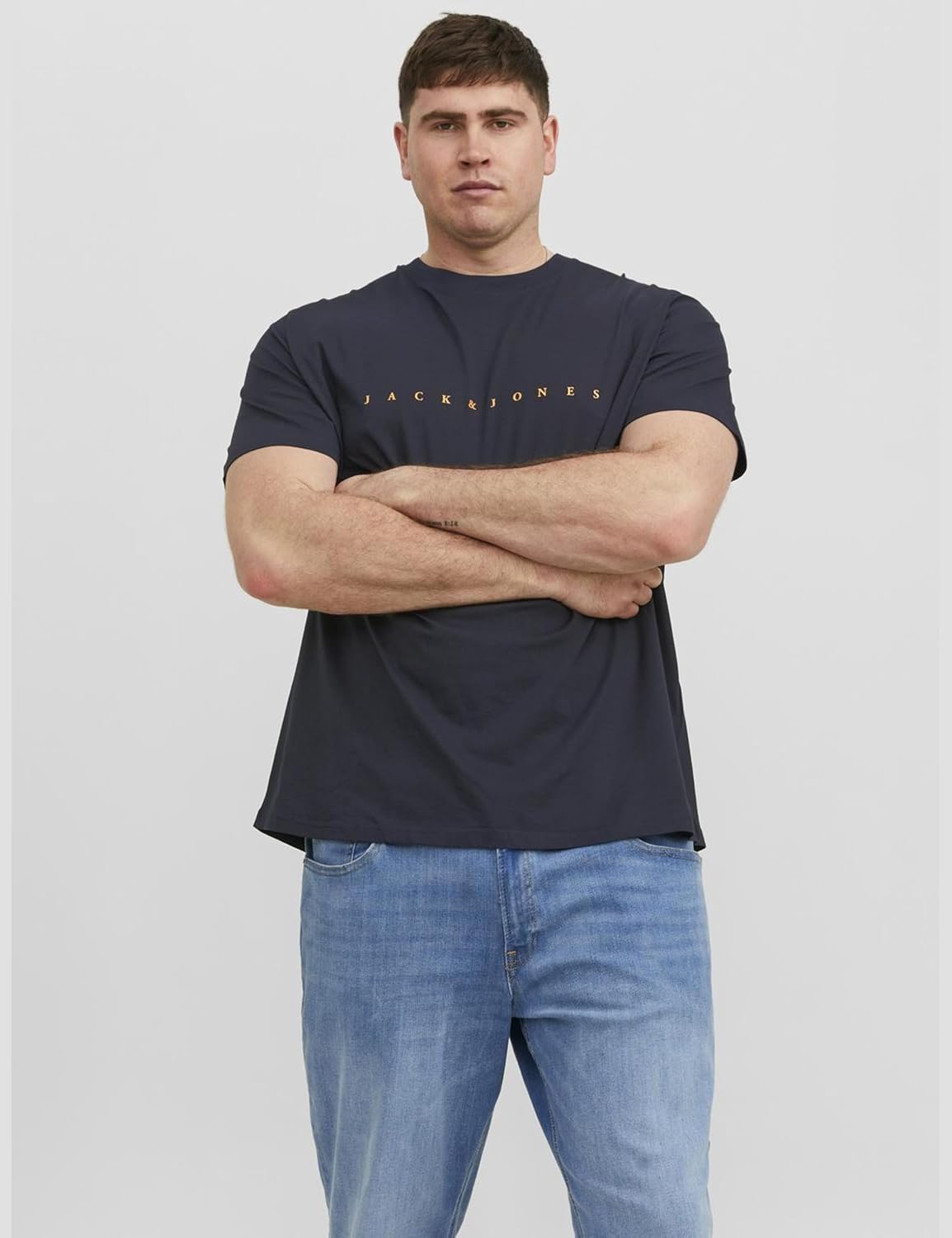 Thumbnail 1 de JACK & JONES PLUS maglia girocollo oversize a maniche corte con logo stampato JJESTAR