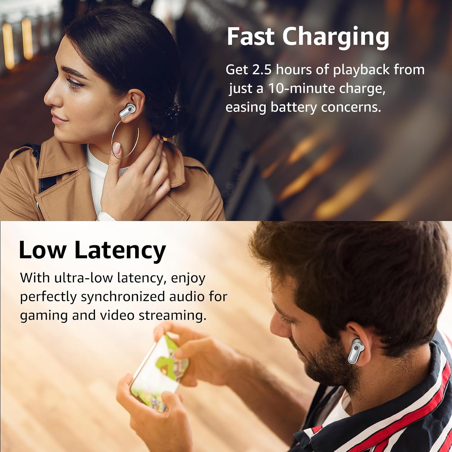 Thumbnail 5 de TOZO Crystal Pods Cuffie Bluetooth 5.4 35 ore