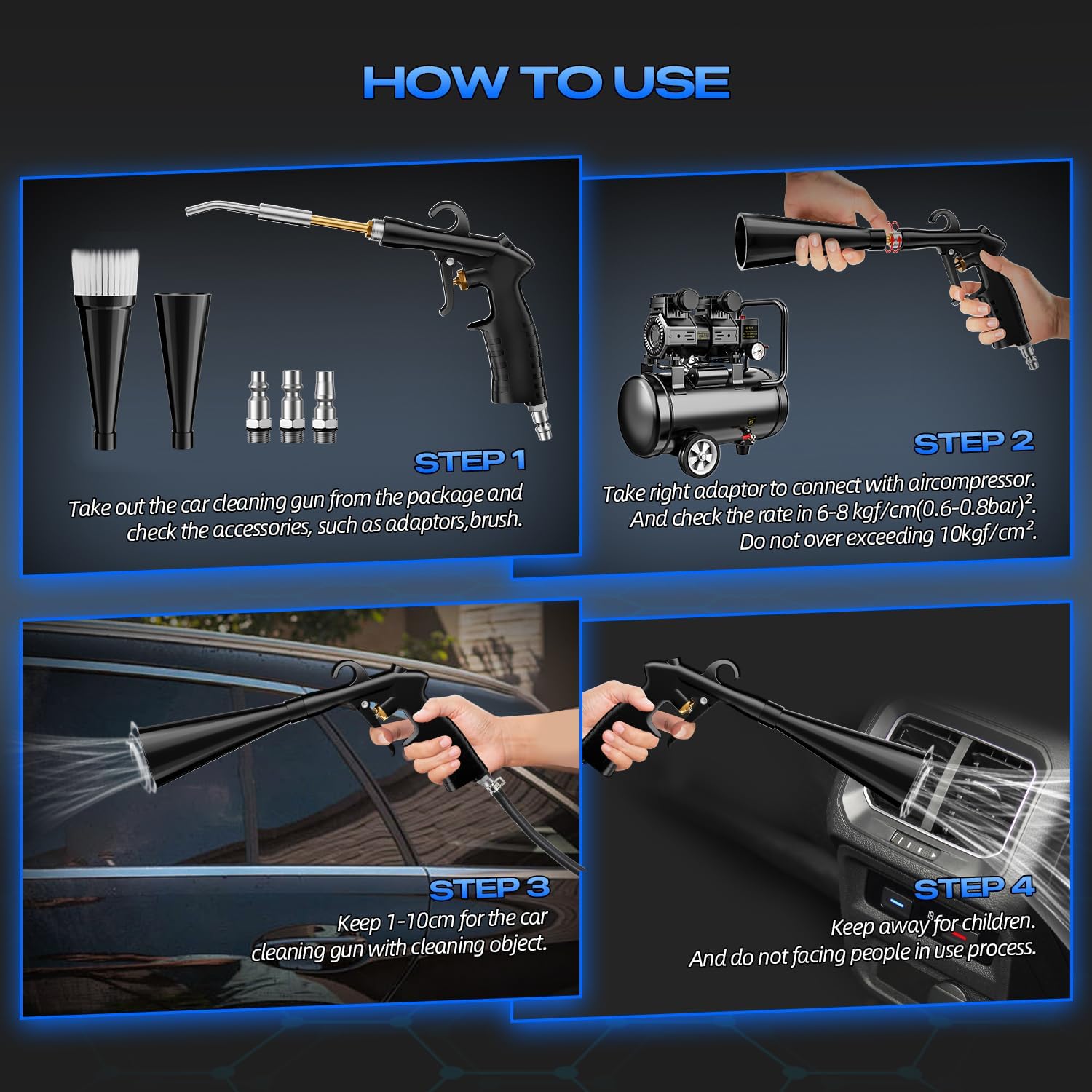 Detalle de BRNMLD Detailing Car Cleaning Gun Interior Dryer Air Blow Gun