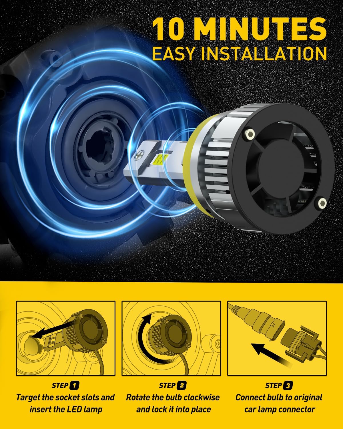 Detalle 2 de AUXITO LED Fog Light Bulbs H11