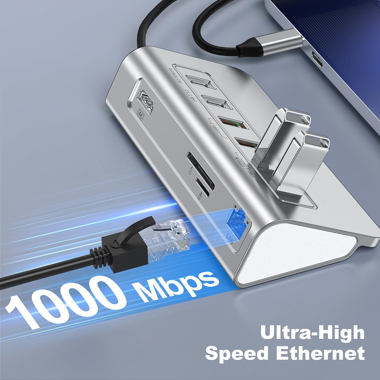 Thumbnail 6 de intpw P9R PRO 10-in-1 USB-C Hub with 4K@60Hz HDMI, 1Gbps Ethernet and PD 100W