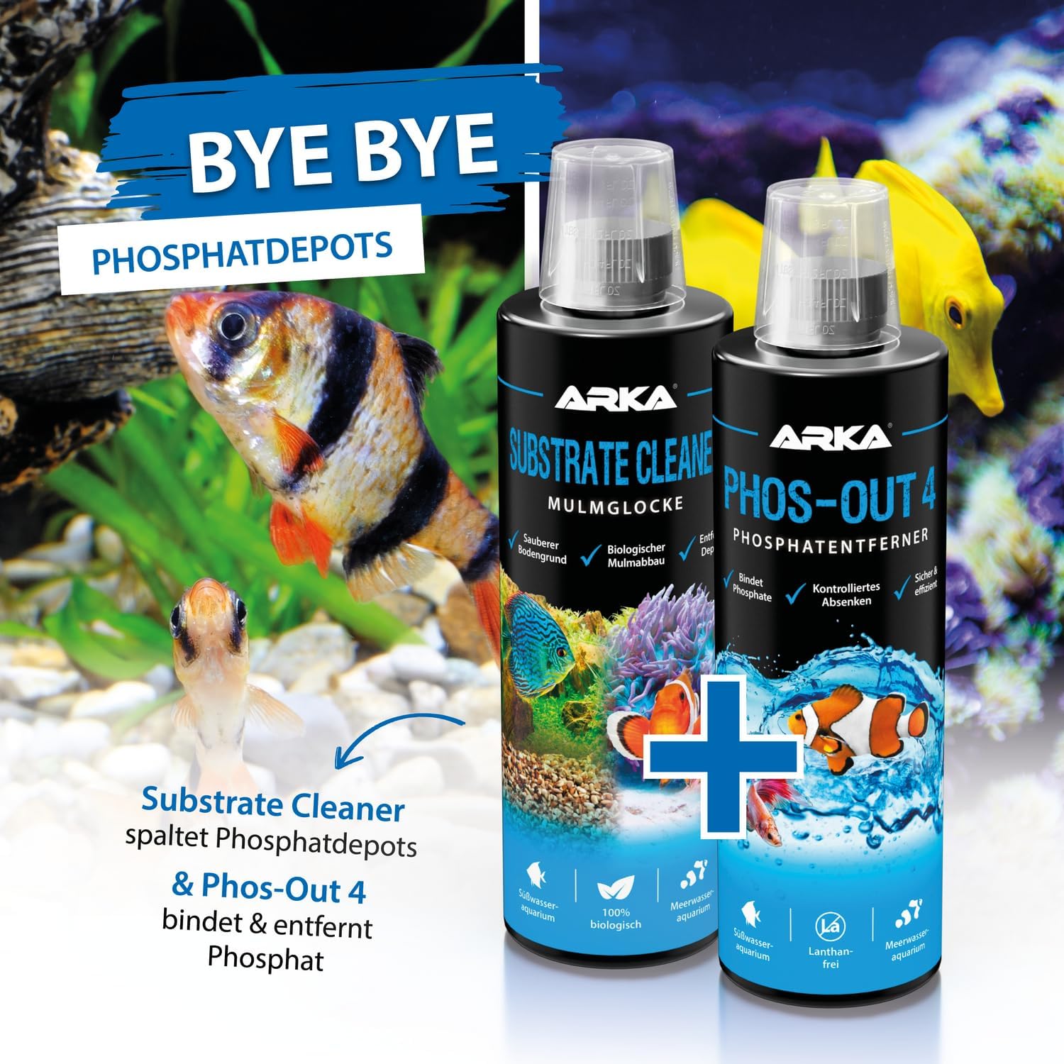 Detalle de Mulmsauger Aquarium 473 ml – ARKA Substrate Cleaner: Flüssiger biologischer Bodengrundreiniger gegen Mulm, Schlamm und Futterreste