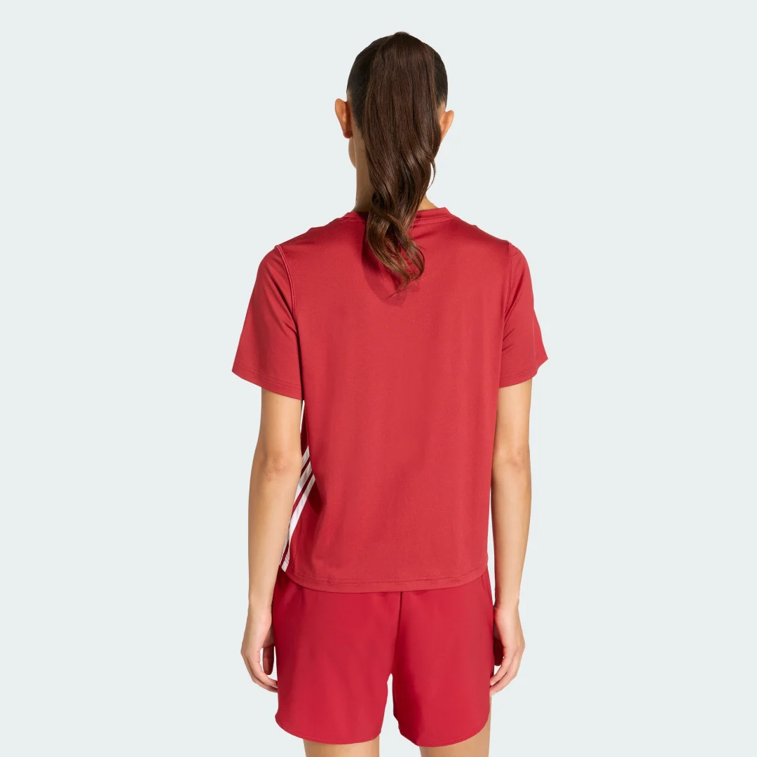 Detalle de Camiseta Train Essentials Workout 3 bandas de Adidas – burgundy