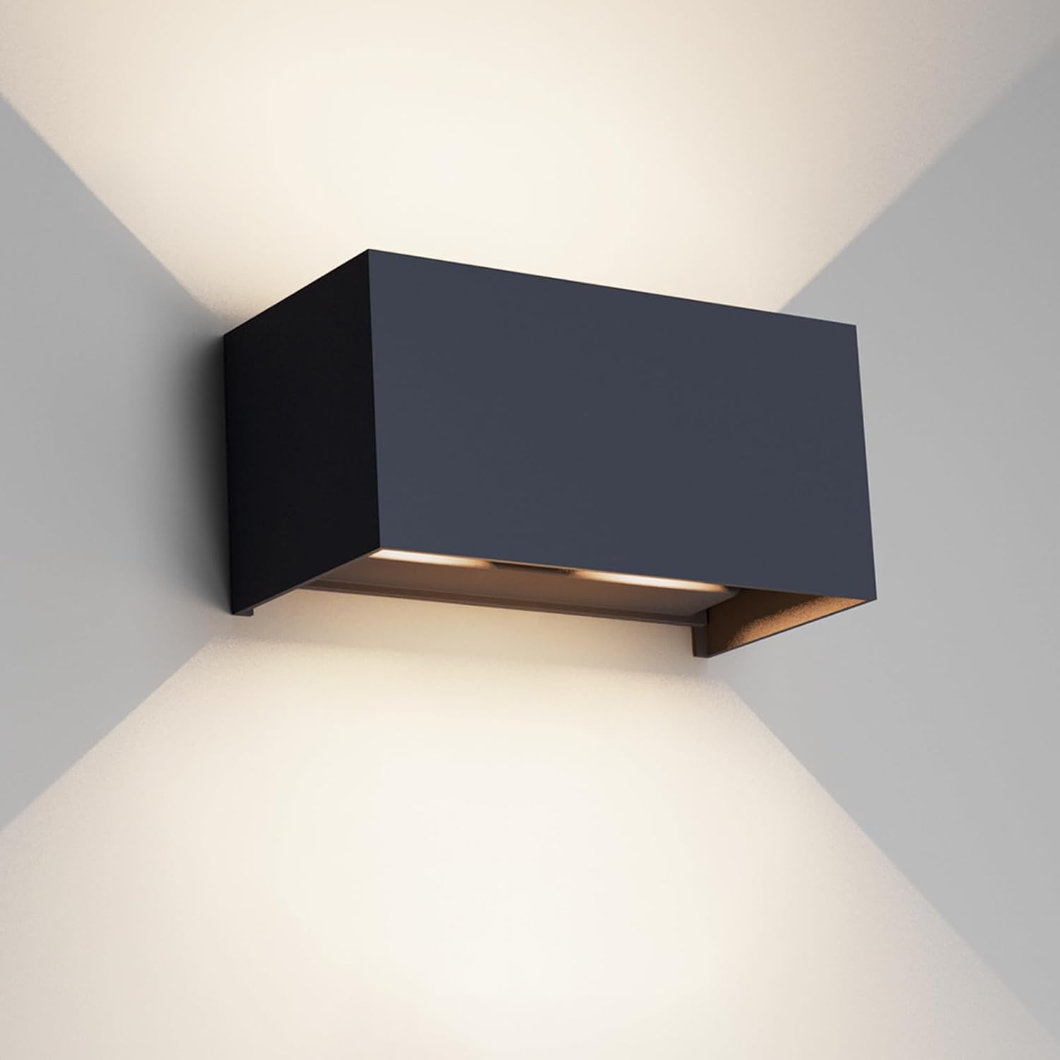 Detalle de Klighten 24W LED Wandleuchte für Innen & Außen (IP65) – 4000K, Anthrazit, einstellbarer Abstrahlwinkel