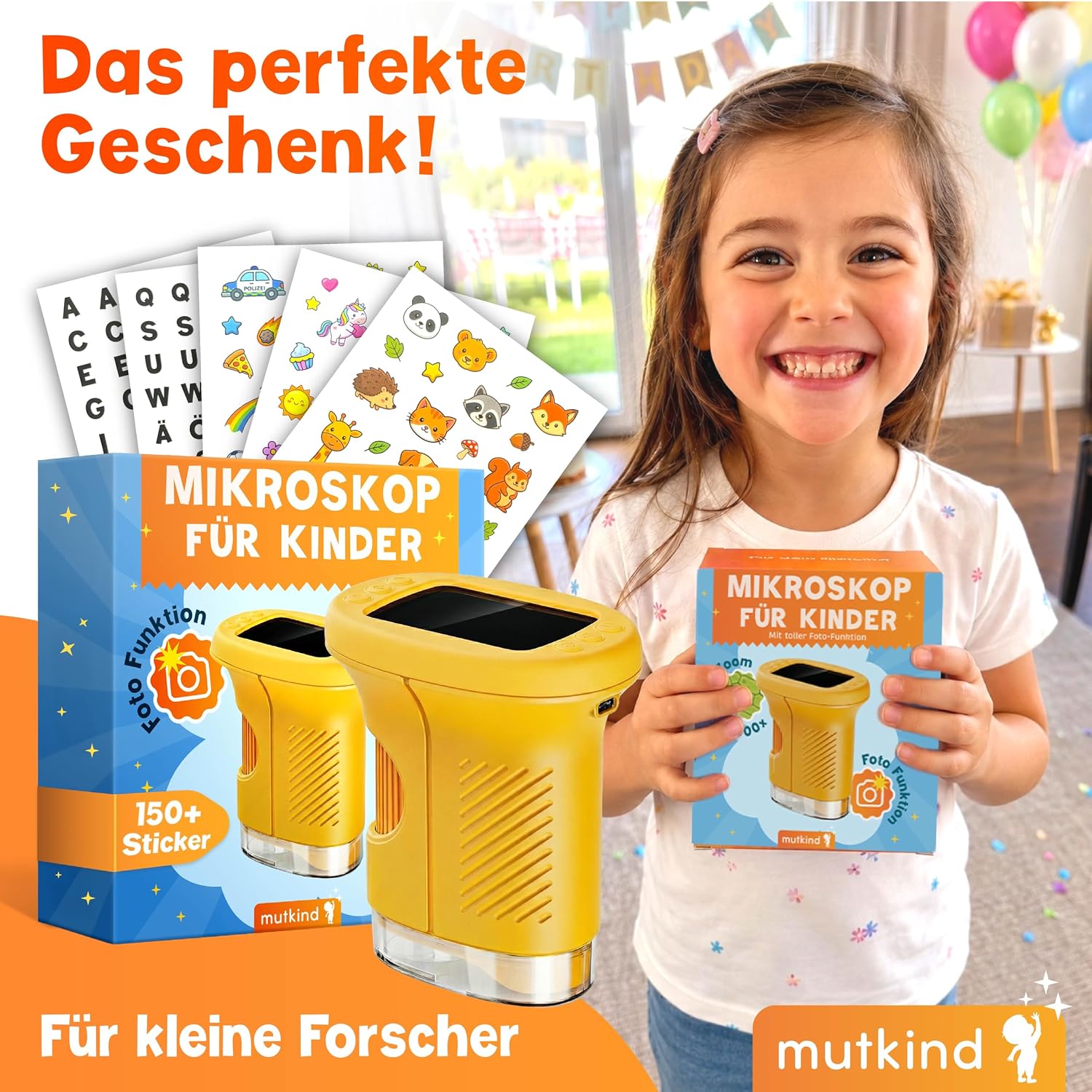 Detalle 2 de Mutkind Digitales Mikroskop für Kinder – 1000X Vergrößerung, Foto-Funktion und HD-Bildschirm