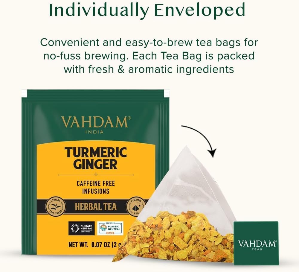 Thumbnail 3 de VAHDAM Turmeric Ginger Té 🌿 Cúrcuma, Jengibre, Sin Cafeína