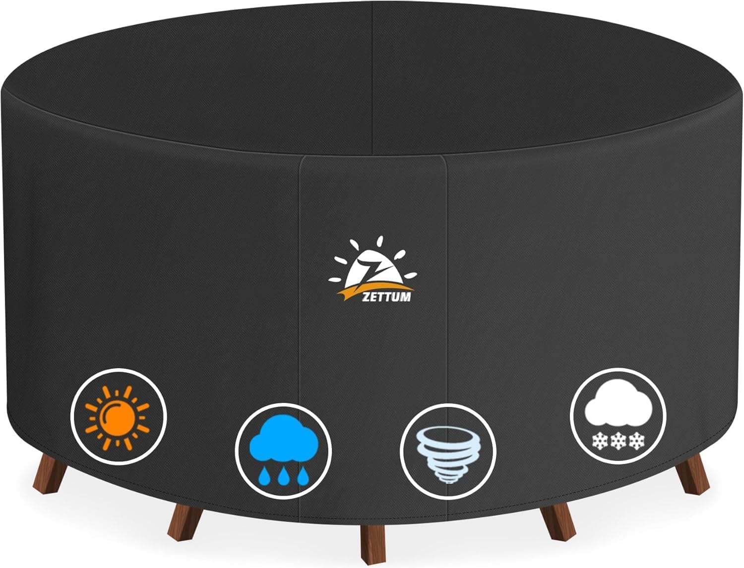 Thumbnail 6 de Zettum 280x190x73cm Large Rectangular Garden Furniture Cover (600D) for Table and Chair Set