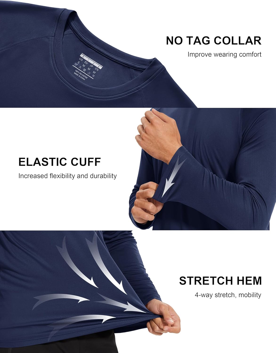 Detalle 2 de MAGCOMSEN Men’s Long Sleeve UPF 50+ UV Sun Protection Athletic Shirt