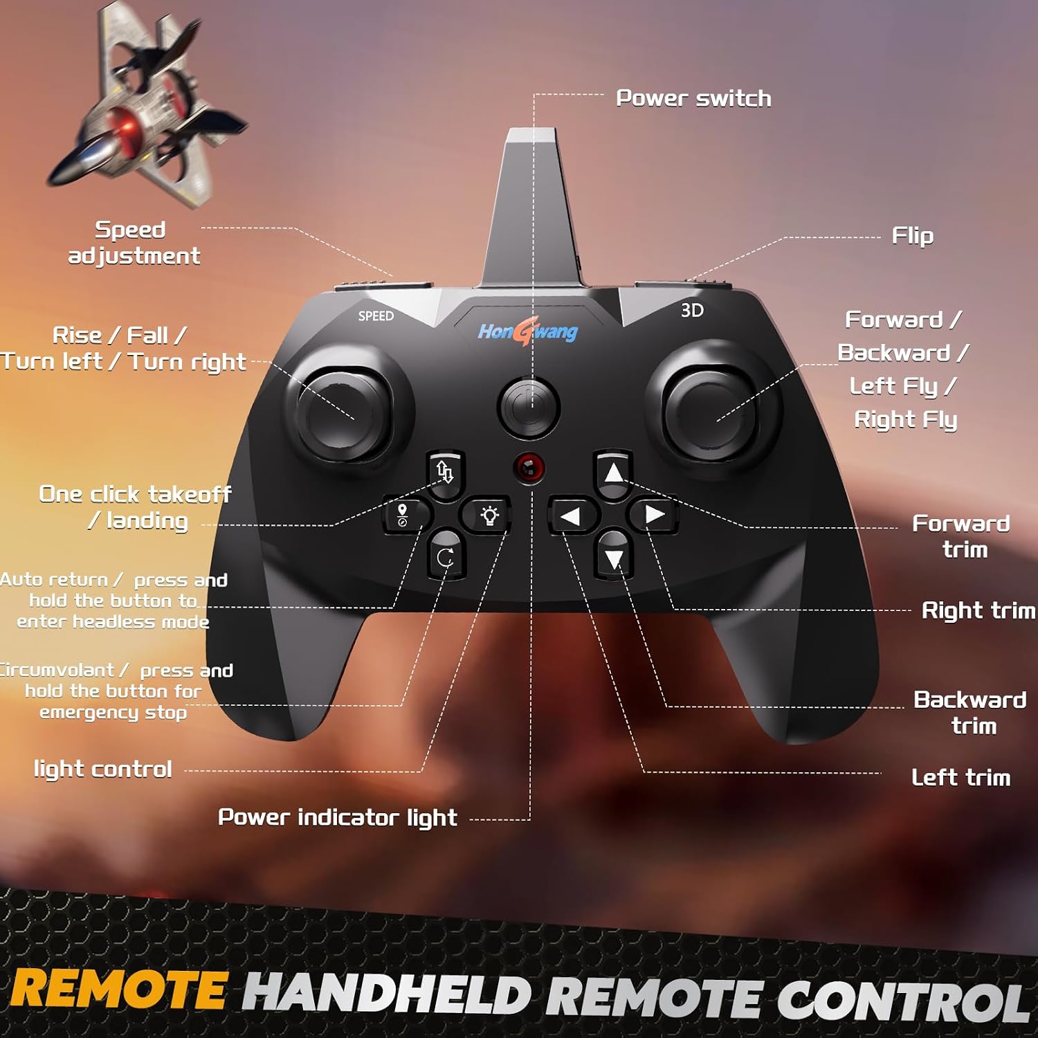 Detalle de KukuFun 8-axis RC airplane drone