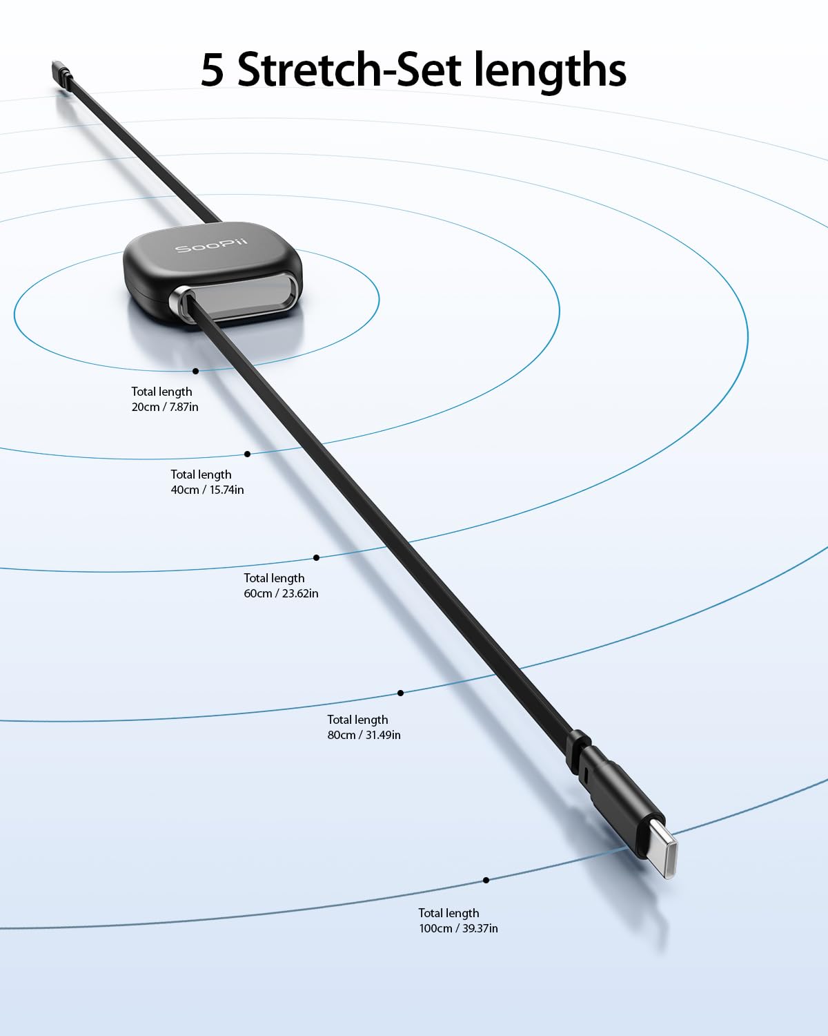 Thumbnail 6 de SOOPII 240W USB-C to USB-C Retractable Cable (3.3ft, Black)